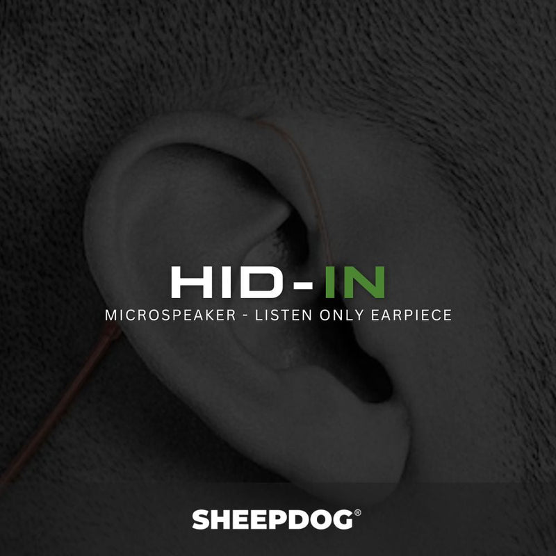 Impact HID-IN, Covert Listen Only Earpiece, Black Cable