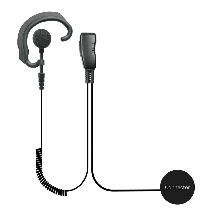 Pryme SPM-301EB 1-Wire Earhook Earpiece, Kenwood 2-Pin NX and TK