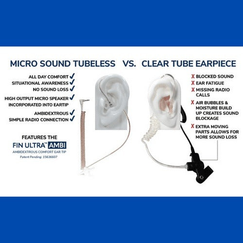 Micro Sound Tubeless Listen Only Earpiece, 3.5mm, EP-MS1A-C